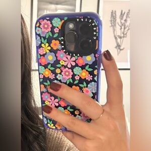 Casetify Cheerful 1960s Floral Bedsheet Wallpaper, iPhone 14 Pro Max